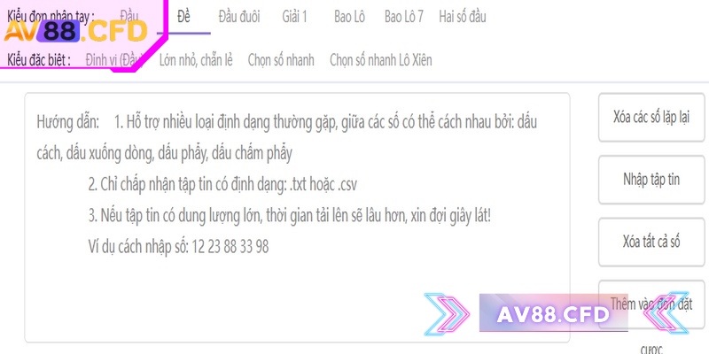 Xổ số 3 miền AV88 - Chốt ngay nhiều gợi ý hay thưởng lớn 2 Xổ số 3 miền AV88 hướng dẫn chốt cược dễ hiểu